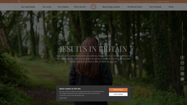 Screenshot of the Society Of Jesus Trust Of 1929 For Roman Catholic Purposes website