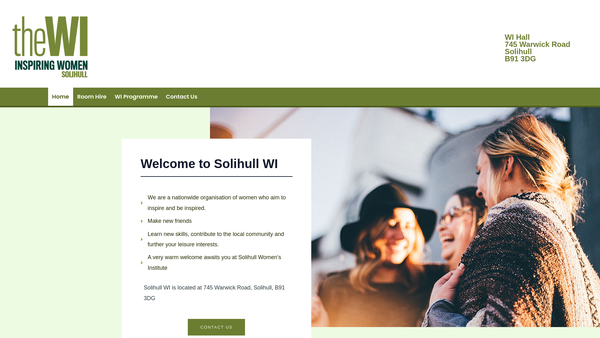Screenshot of the Women's Institute - Solihull website