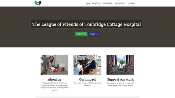 Screenshot of the League Of Friends Of Tonbridge Cottage Hospital website