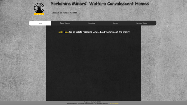 Screenshot of the Yorkshire Miners' Welfare Convalescent Homes website