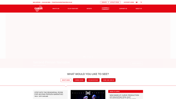 Screenshot of the Leicester Theatre Trust Limited website