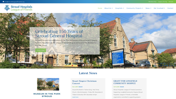 Screenshot of the The League Of Friends Of Stroud Hospitals And The Health Centre website
