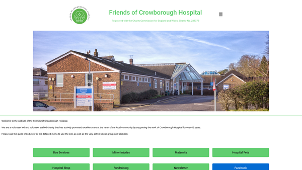 Screenshot of the The Friends Of Crowborough Hospital website