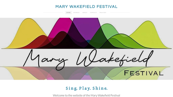 Screenshot of the Mary Wakefield Festival website