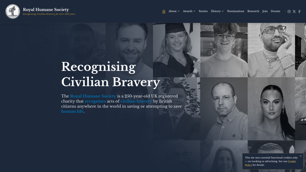Screenshot of the Royal Humane Society website