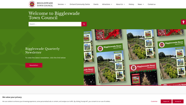 Screenshot of the Public Recreation Ground (Henry Martin Lindsell Bequest) website