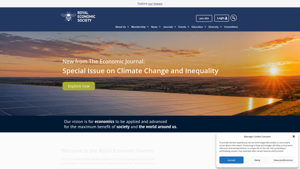 Screenshot of the The Royal Economic Society website
