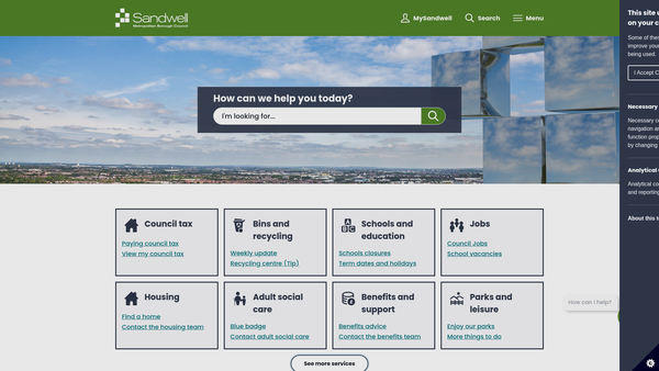 Screenshot of the Harry Mitchell Park website