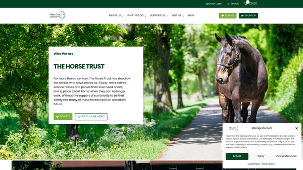 Screenshot of the The Horse Trust website
