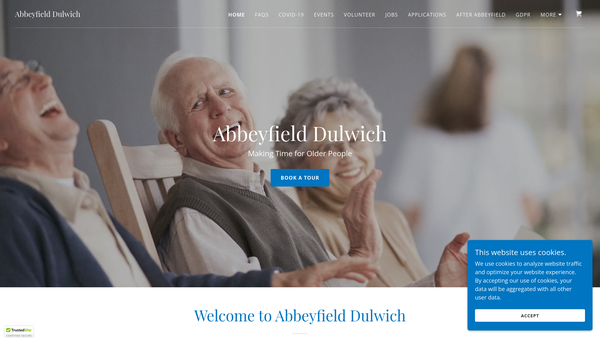 Screenshot of the The Abbeyfield Dulwich Society Limited website