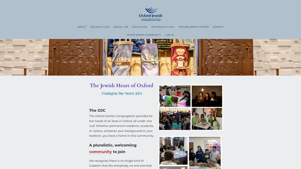 Screenshot of the Oxford Jewish Congregation website