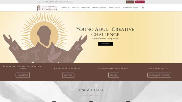 Screenshot of the Franciscan Friars Of The Atonement website