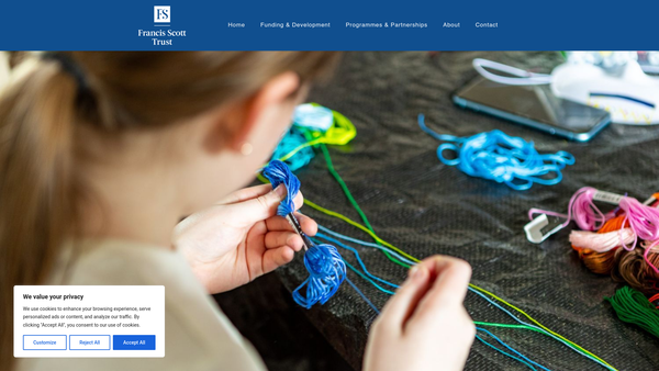 Screenshot of the Francis C Scott Charitable Trust website