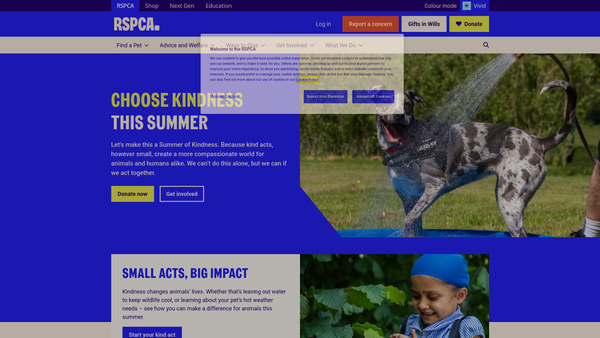 Screenshot of the Royal Society For The Prevention Of Cruelty To Animals Darlington & District Branch website