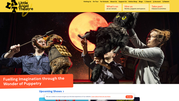 Screenshot of the The Little Angel Theatre website