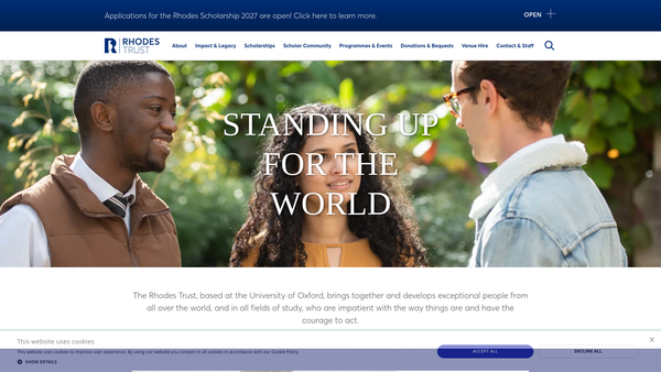 Screenshot of the Rhodes Trust - Public Purposes Fund website