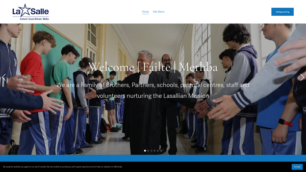 Screenshot of the The Province Of Great Britain Of The Institute Of The Brothers Of The Christian Schools (The De La Salle Brothers) website