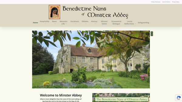 Screenshot of the St Mildred's Abbey, Minster, Kent website