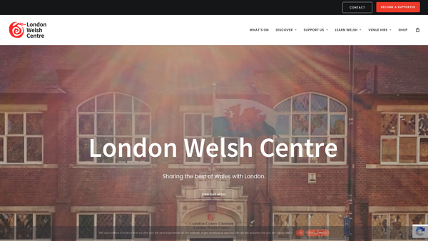 Screenshot of the The London Welsh Centre Trust website