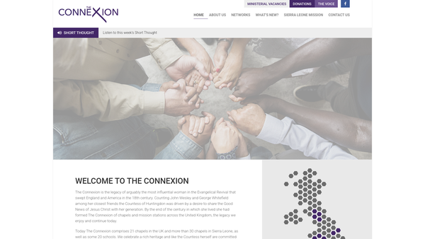 Screenshot of the The Countess Of Huntingdon's Connexion website