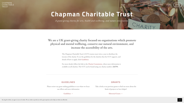 Screenshot of the Chapman Charitable Trust website