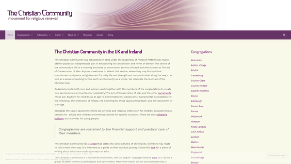 Screenshot of the Tynehome Trust website