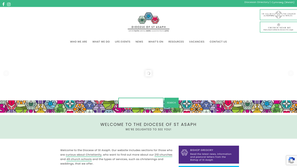Screenshot of the The St Asaph Diocesan Board Of Finance website