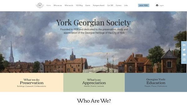 Screenshot of the The York Georgian Society website