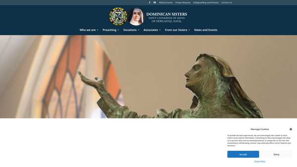 Screenshot of the Dominican Sisters (Third Order) Congregation Of Newcastle Natal (Established At Bushey Heath, Herts) website