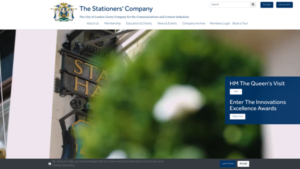 Screenshot of the Charity Fund 1961 Stationers And Newspaper Makers Company website