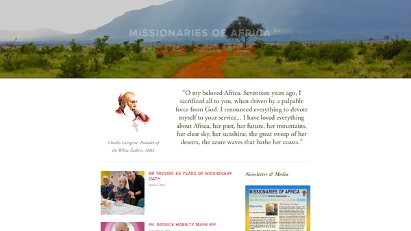 Screenshot of the The Society Of Missionaries Of Africa (Also Known As The White Fathers) website