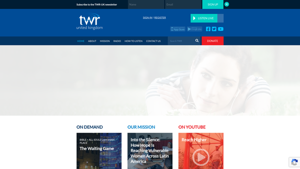 Screenshot of the Trans World Radio Limited website