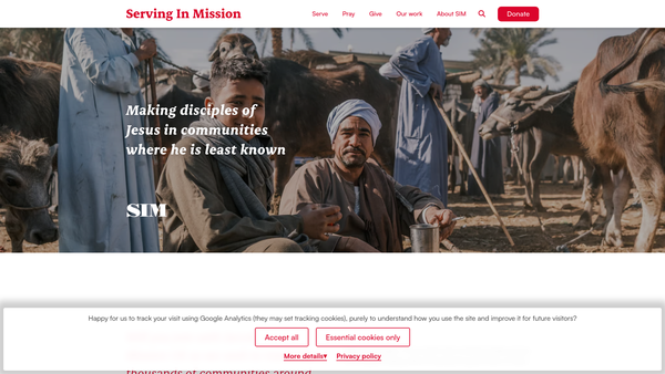 Screenshot of the Africa Evangelical Fellowship (Sagm) website