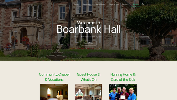 Screenshot of the Boarbank Hall Convalescent Home, Grange-Over-Sands website
