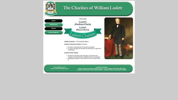 Screenshot of the Laslett's (Hinton) Charity website