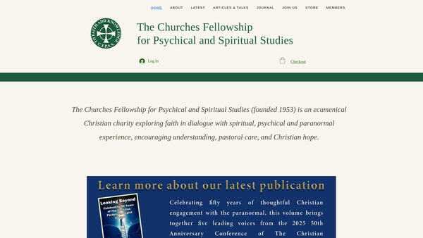 Screenshot of the The Churches Fellowship For Psychical And Spiritual Studies website
