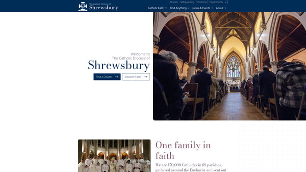 Screenshot of the Shrewsbury Roman Catholic Diocesan Trust website
