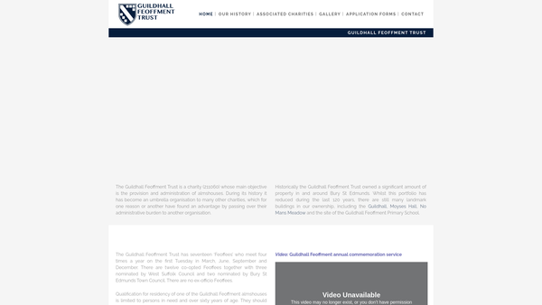 Screenshot of the Charity Of Sir John James website