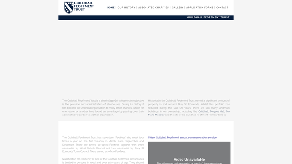 Screenshot of the Guildhall Feoffment Almshouse Residents' Charity website