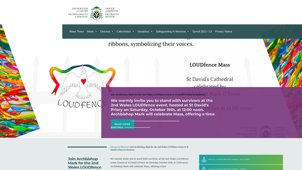 Screenshot of the Menevia Diocesan Trust website
