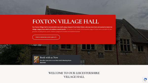 Screenshot of the Robert Monks Foxton Charity website