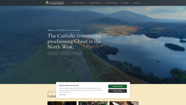 Screenshot of the Lancaster Roman Catholic Diocesan Trust website