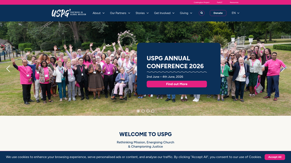 Screenshot of the The United Society website