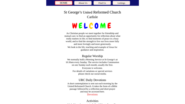 Screenshot of the Trust Funds Held In Connection With St George's United Reformed Church website