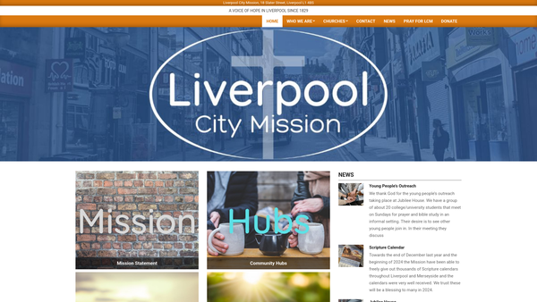 Screenshot of the Liverpool City Mission (Incorporated) website