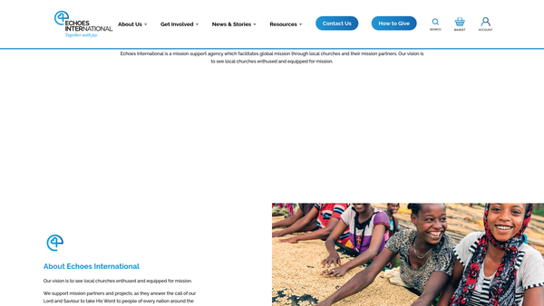 Screenshot of the Echoes Of Service website