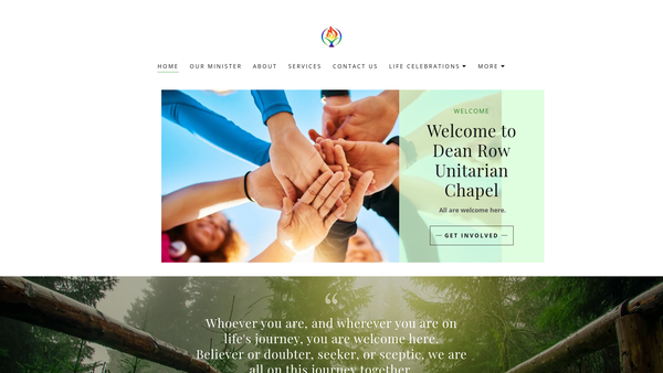 Screenshot of the Dean Row Unitarian Chapel Funds Held Icw website