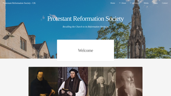 Screenshot of the Protestant Reformation Society website