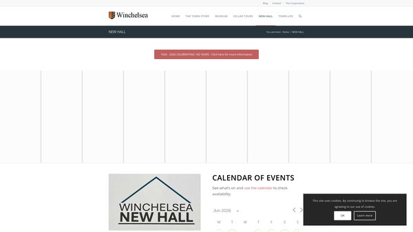 Screenshot of the Winchelsea New Hall website