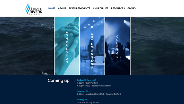 Screenshot of the Russell Park Baptist Church website